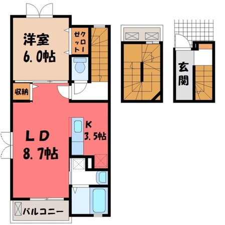 北真岡駅 徒歩10分 3階の物件間取画像